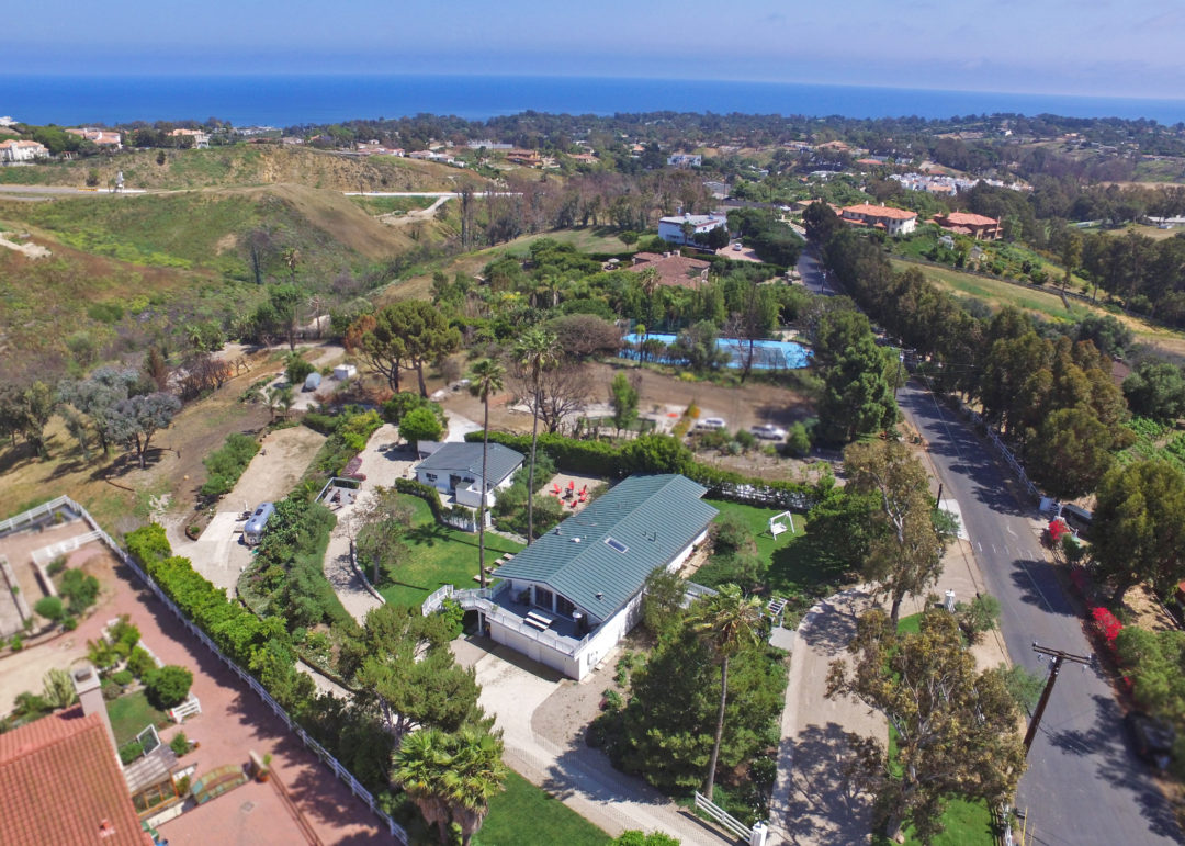drone view of cavalleri malibu home for sale and lease