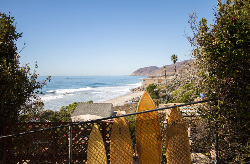 surfboards at county line beach malibu california