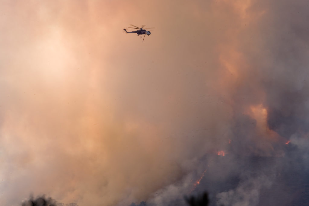 FEMA helicopter in california wildfire